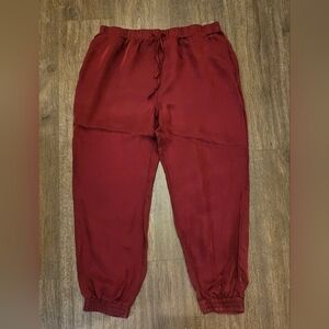 Red Satin Joggers